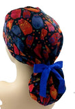 Laurel Burch Bright Feline Cats Ponytail Scrub Cap Doctor Theatre Nurse Hospital Paediatric Vet Surgical