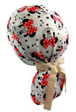 Mickey & Minnie White Ponytail Scrub Cap Doctor Theatre Nurse Hospital Paediatric Vet Surgical