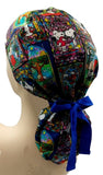 Snoopy Charlie Brown Stained Glass Ponytail Scrub Cap Doctor Theatre Nurse Hospital Paediatric Vet Surgical