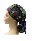 Snoopy Charlie Brown Stained Glass Ponytail Scrub Cap Doctor Theatre Nurse Hospital Paediatric Vet Surgical