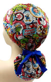 Mickey Mouse Club Members Ponytail Scrub Cap Doctor Theatre Nurse Hospital Paediatric Vet Surgical
