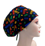 Building Blocks Future Jersey Knit Comfy Euro Toggle Scrub Cap Doctor Theatre Nurse Hospital Paediatric Vet Surgical