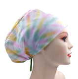 Pastel Color Tie Dye Jersey Knit Comfy Euro Toggle Scrub Cap Doctor Theatre Nurse Hospital Paediatric Vet Surgical