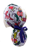 Dr Seuss Grinch Naughty Or Nice Christmas Ponytail Scrub Cap Doctor Theatre Nurse Hospital Paediatric Vet Surgical