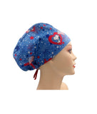 Snoopy,America Flags,Fireworks Euro Scrub Cap Doctor Hospital Surgical ODP Vet