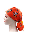 Snoopy and Friends Orange Colour Ponytail Scrub Cap Doctor Theatre Nurse Hospital Paediatric Vet Surgical