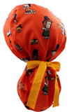 Snoopy and Friends Orange Colour Ponytail Scrub Cap Doctor Theatre Nurse Hospital Paediatric Vet Surgical
