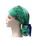 Christmas Fairy Lights Peanuts and Friends Ponytail Scrub Cap Doctor Theatre Nurse Hospital Paediatric Vet Surgical