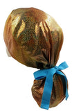 Holographic Iridescent Glitter Gold Ponytail Scrub Cap Doctor Theatre Nurse Hospital Paediatric Vet Surgical
