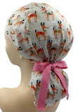 Christmas Reindeers Ponytail Scrub Cap Doctor Theatre Nurse Hospital Paediatric Vet Surgical