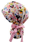 Snacks Fun Ponytail Scrub Cap Doctor Theatre Nurse Hospital Paediatric Vet Surgical