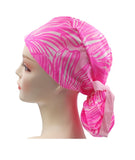 Pink 017 Euro , Pony Tail Scrub Cap Doctor Hospital Surgical ODP Vet