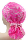 Pink 017 Euro , Pony Tail Scrub Cap Doctor Hospital Surgical ODP Vet