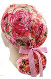 Floral Ponytail Scrub Cap Doctor Theatre Nurse Hospital Paediatric Vet Surgical