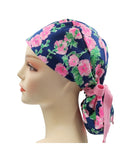 Pink Blue 005 Euro , Pony Tail Scrub Cap Doctor Hospital Surgical ODP Vet