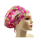 Pink 028 Euro , Pony Tail Scrub Cap Doctor Hospital Surgical ODP Vet