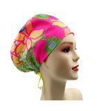 Pink Green 027 Euro , Pony Tail Scrub Cap Doctor Hospital Surgical ODP Vet