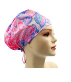 Pink 001 Euro , Pony Tail Scrub Cap Doctor Hospital Surgical ODP Vet