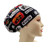 Speed Demon Devil Cruelta Euro Scrub Cap Doctor Hospital Surgical ODP Vet