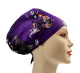 Nightmare before Christmas Scenic Purple Euro Scrub Cap Doctor Hospital Surgical ODP Vet