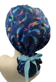Mermaid world Ponytail Scrub Cap Doctor Theatre Nurse Hospital Paediatric Vet Surgical