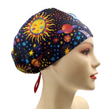 Kawaii Galaxy Planets Outer Space Euro Scrub Cap Doctor Hospital Surgical ODP Vet