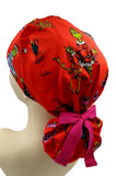 Dr Suess Grinch Christmas Red Ponytail Scrub Cap Doctor Theatre Nurse Hospital Paediatric Vet Surgical