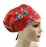 Christmas Mickey & Friend Red Euro Scrub Cap Doctor Hospital Surgical ODP Vet