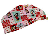 Christmas Mickey and Friends Patchwork Euro Scrub Cap Doctor Hospital Surgical ODP Vet