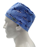 Sharks Blue Men's Velcro Closure Adjustable Scrub Cap Doctor Theatre Nurse Hospital Paediatric Vet Surgical