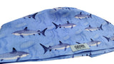 Sharks Blue Men's Velcro Closure Adjustable Scrub Cap Doctor Theatre Nurse Hospital Paediatric Vet Surgical