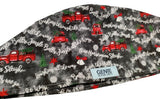 Christmas Jungle Bell Trucks Men's Velcro Closure Adjustable Scrub Cap Doctor Theatre Nurse Hospital Paediatric Vet Surgical