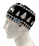 Christmas Happy Deers Black Lines Men's Velcro Closure Adjustable Scrub Cap Doctor Theatre Nurse Hospital Paediatric Vet Surgical