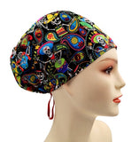 Sugar Skull Fun Paisley Euro Scrub Cap Doctor Hospital Surgical ODP Vet