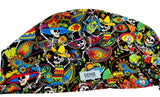 Sugar Skull Fun Paisley Euro Scrub Cap Doctor Hospital Surgical ODP Vet