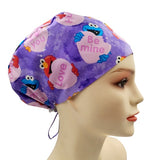 Sesame Street Be Mine Euro Scrub Cap Doctor Hospital Surgical ODP Vet