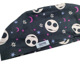 Nightmare before Christmas Jack Starlight Heads Euro Scrub Cap Doctor Hospital Surgical ODP Vet