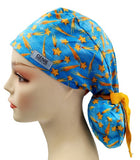 Shooting Stars Ponytail Scrub Cap Doctor Theatre Nurse Hospital Paediatric Vet Surgical