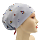 RL College Bear Light Blue Jersey Knit Comfy Euro Toggle Scrub Cap Doctor Theatre Nurse Hospital Paediatric Vet Surgical