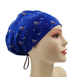 Sailing Boats Jersey Knit Comfy Euro Toggle Scrub Cap Doctor Theatre Nurse Hospital Paediatric Vet Surgical