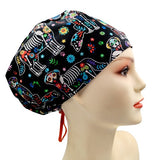 Sugar Skull Dogs Euro Scrub Cap Doctor Hospital Surgical ODP Vet