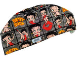 Betty Boop King Feature Patchwork Euro Scrub Cap Doctor Hospital Surgical ODP Vet