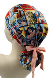 Wonder Woman All Characters Ponytail Scrub Cap Doctor Theatre Nurse Hospital Paediatric Vet Surgical