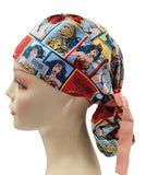 Wonder Woman All Characters Ponytail Scrub Cap Doctor Theatre Nurse Hospital Paediatric Vet Surgical