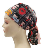 Betty Boop King Features Patchwork Ponytail Scrub Cap Doctor Theatre Nurse Hospital Paediatric Vet Surgical