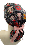 Betty Boop King Features Patchwork Ponytail Scrub Cap Doctor Theatre Nurse Hospital Paediatric Vet Surgical