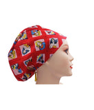 Supergirl Batgirl WonderWoman Patchwork Euro Scrub Cap Doctor Hospital Surgical ODP Vet