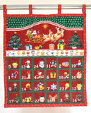 Handmade Quilted Father Christmas Sleigh Advent Calendar Reusable Count Down