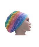 Dotty Rainbow Euro Scrub Cap Doctor Hospital Surgical ODP Vet