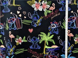 Special Offer Stitch Tropical Paradise Black Euro Scrub Cap Doctor Hospital Surgical ODP Vet